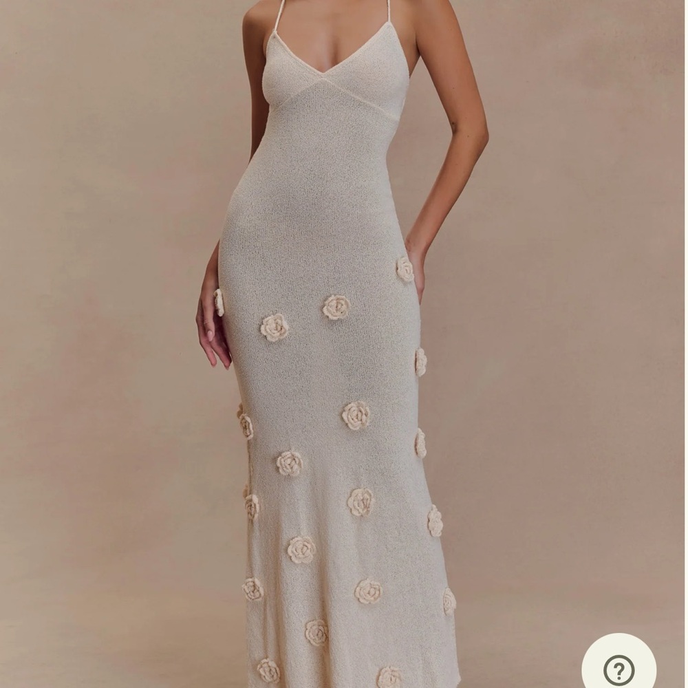 Elegant Cream Floral Dress